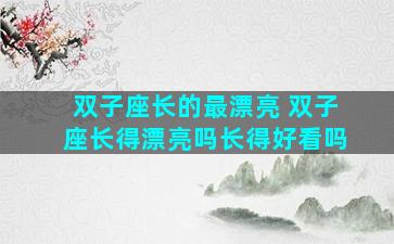 双子座长的最漂亮 双子座长得漂亮吗长得好看吗